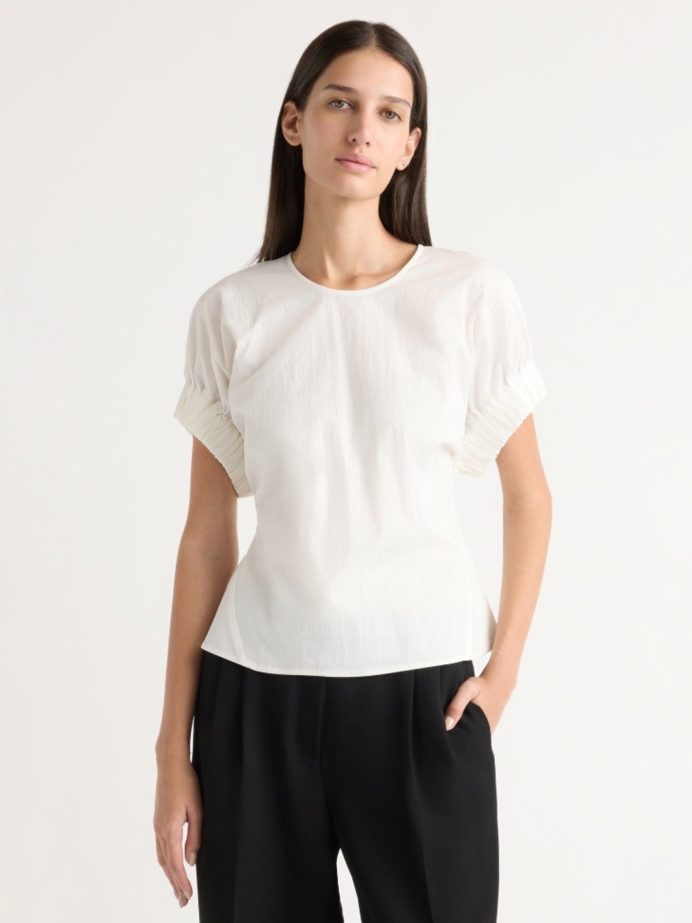 NWT Modern Citizen Roxanne Elasticated-Sleeve Blouse Size SWhite / S